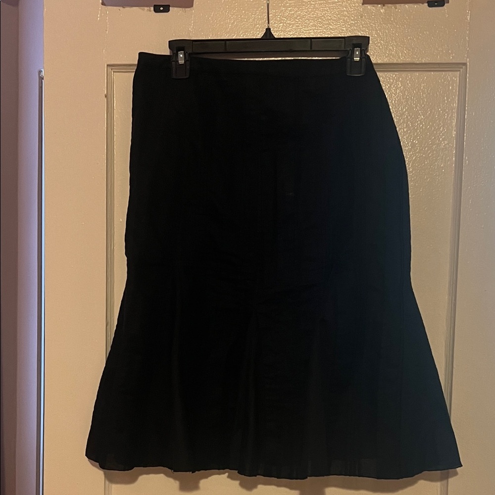 August Silk Classic Black A-Line Skirt 10